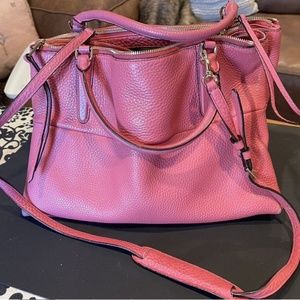 Pink Coach Bag - lots of compartments
